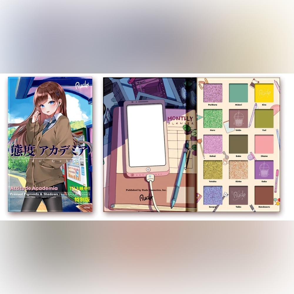 Rude Cosmetics Attitude Academia Taido Gakkai‎ Manga 2 Pigment Eyeshadow palette